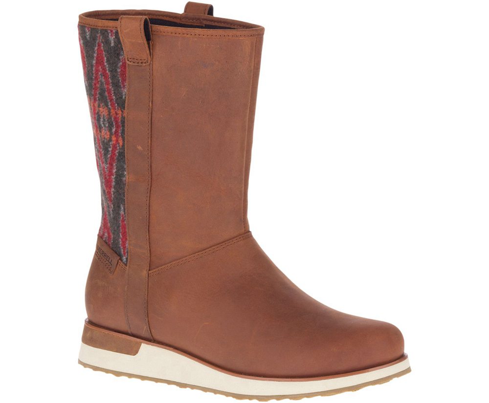 Botas Senhora - Merrell Roam Pull On Waterproof - Marrom - IBD405176